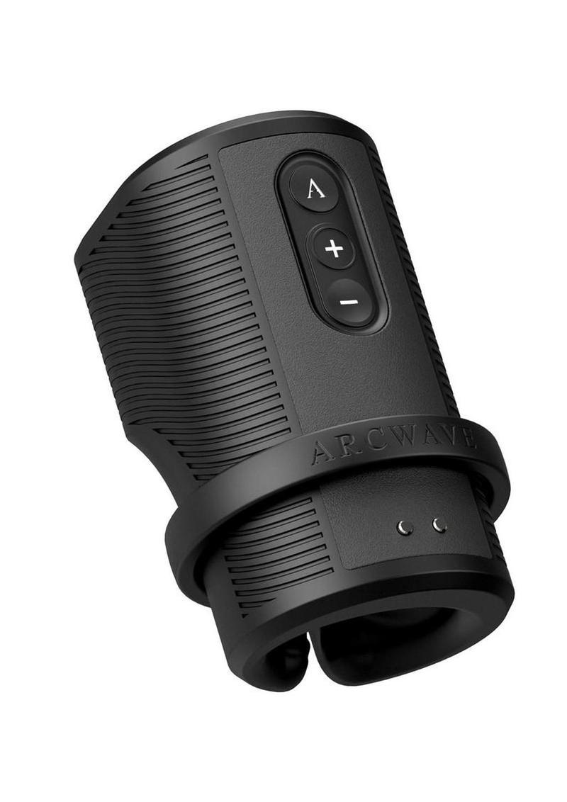 Arcwave Zing Rechargeable Silicone Vibrating Half Sleeve Dual Motor Masturbator - Black