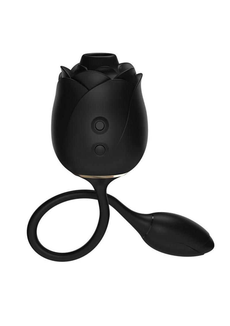 Fifty Shades of Grey Dark Blushing Rose Rechargeable Silicone Clitoral Stimulator - Black