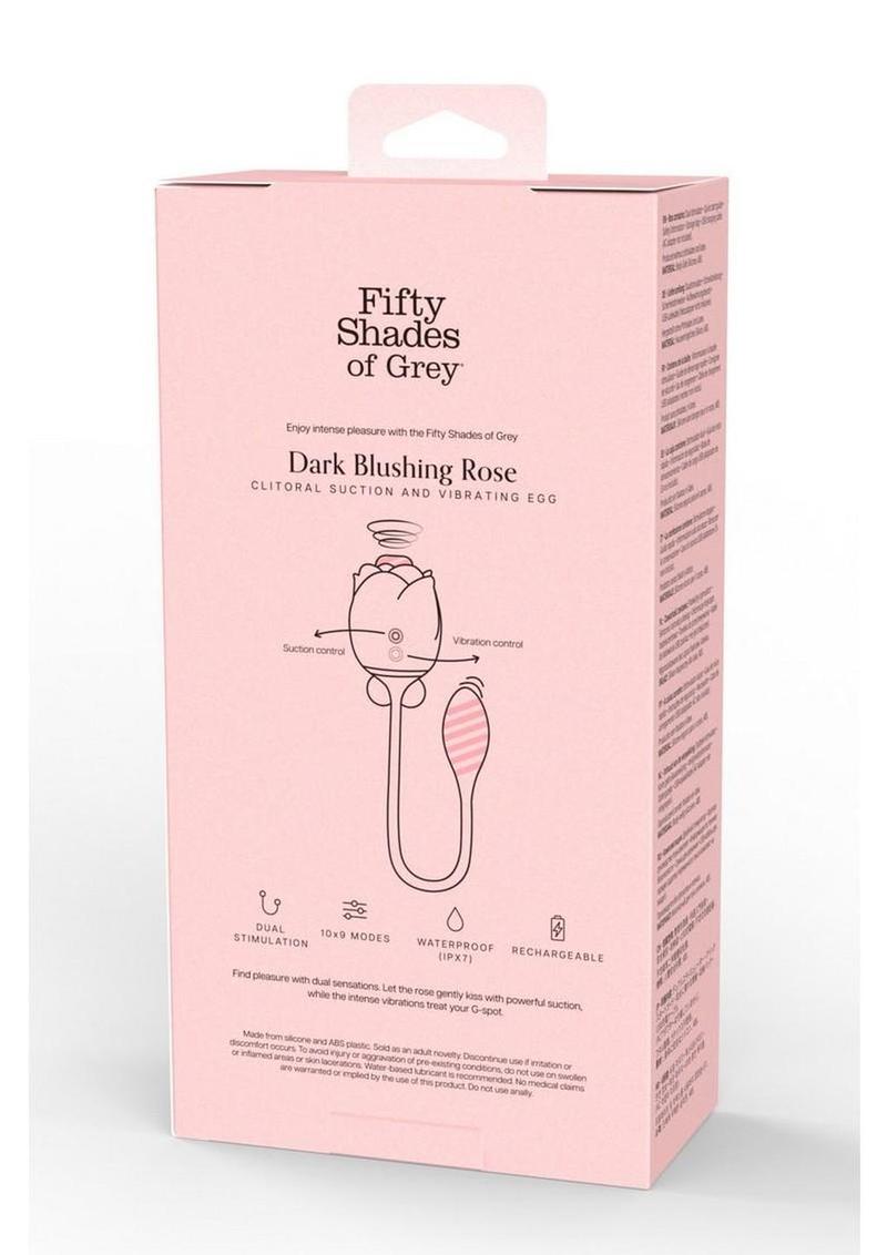Fifty Shades of Grey Dark Blushing Rose Rechargeable Silicone Clitoral Stimulator - Black