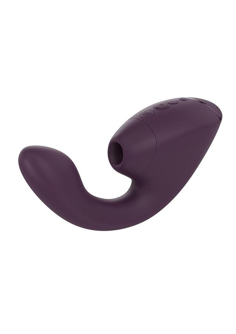 Womanizer Next Duo Rechargeable Silicone Dual G-Spot and Clitoral Stimulator - Dark Purple