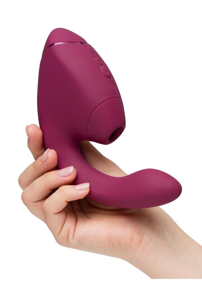 Womanizer Next Duo Rechargeable Silicone Dual G-Spot and Clitoral Stimulator - Dark Pink