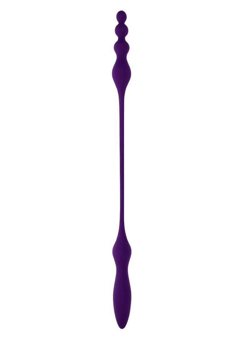 Playboy This and That Rechargeable Silicone Dual End Anal Plug and Vibrator - Purple