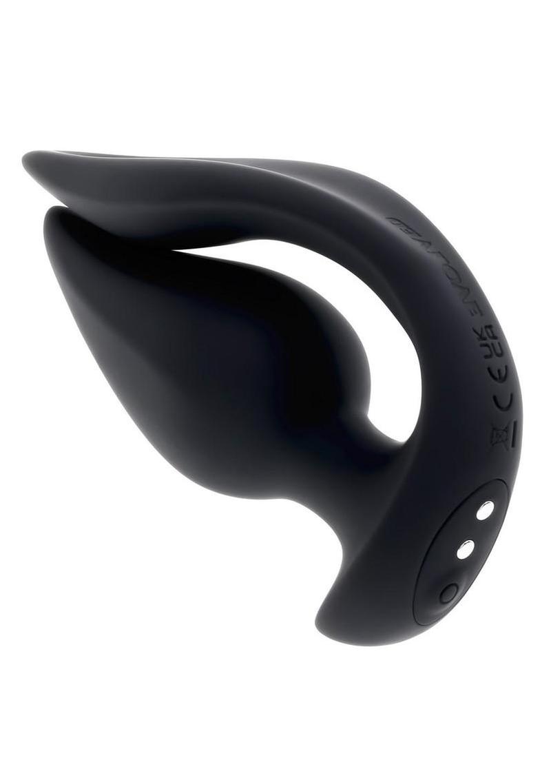 The Genie Rechargeable Silicone Multi-play Vibrator with Remote - Black