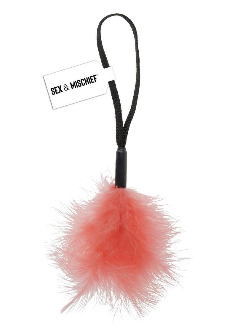 Sex & Mischief Peaches N CreaMe Wrist Feather Tickler - Orange/Black