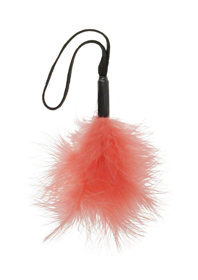 Sex & Mischief Peaches N CreaMe Wrist Feather Tickler - Orange/Black
