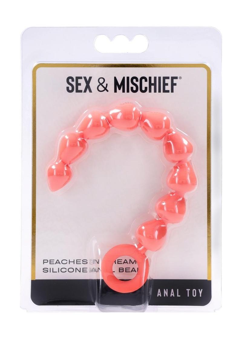 Sex & Mischief Peaches N CreaMe Silicone Anal Beads - Orange