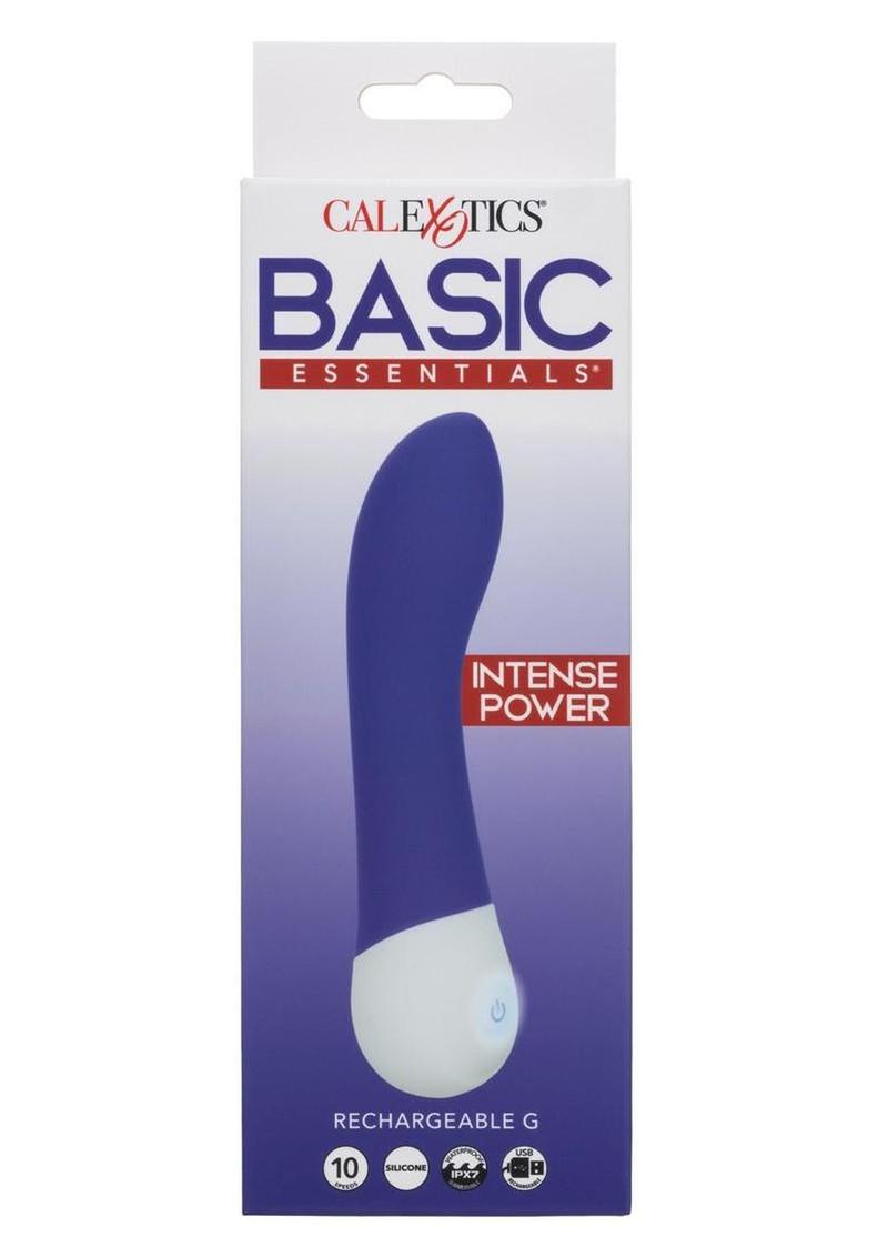 Basic Essentials Rechargeable Silicone G Vibrator - Purple