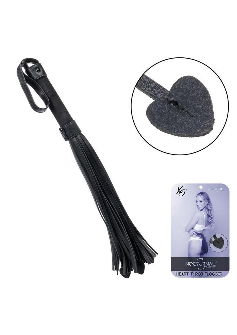 Nocturnal Collection Heart Throb Flogger - Black