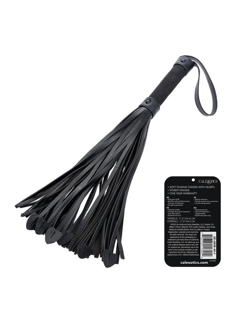 Nocturnal Collection Heart Throb Flogger - Black