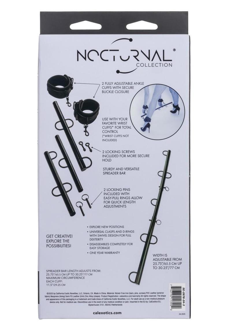 Nocturnal Collection Spreader Bar with Cuffs - Black