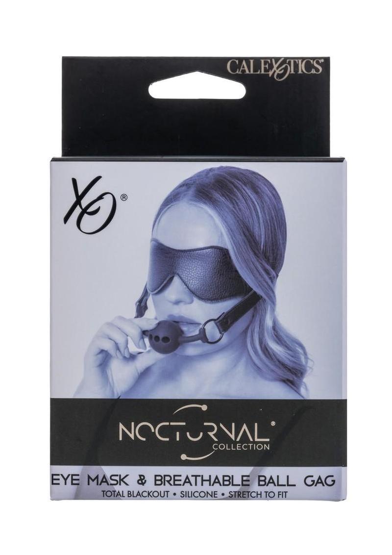 Nocturnal Collection Eye Mask & Breathable Ball Gag - Black
