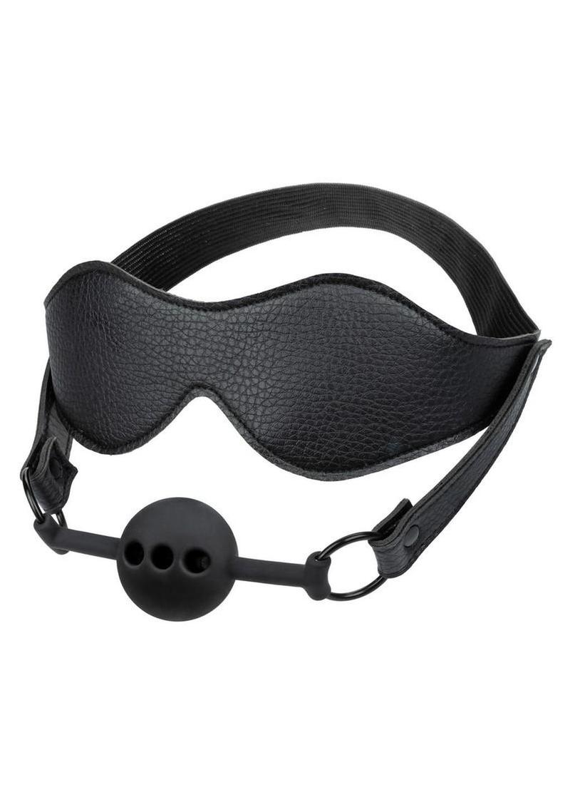 Nocturnal Collection Eye Mask & Breathable Ball Gag - Black