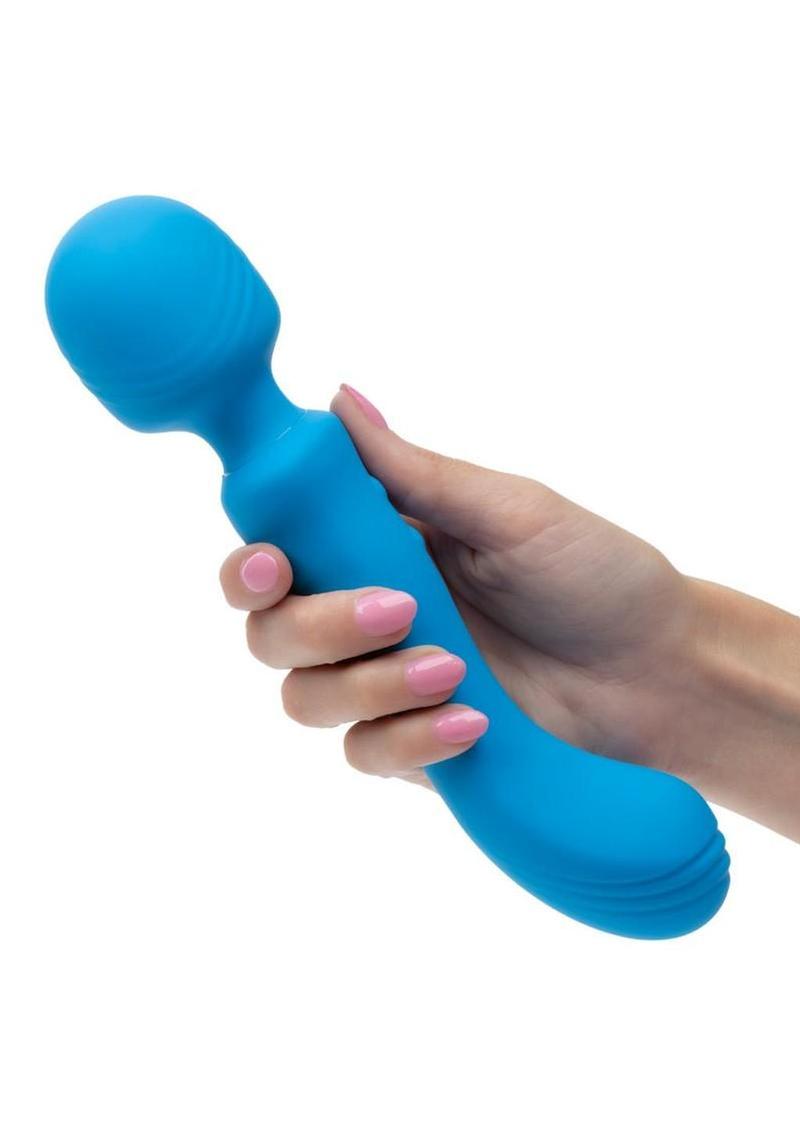 Rumbler Rumble Wand Rechargeable Silicone Vibrator - Blue