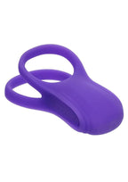 Basic Essentials Rechargeable Silicone Dual Support Cock Ring - Purple