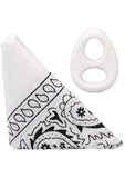 Rock Solid The Code Silicone Cock Ring with Bandana - White/Black