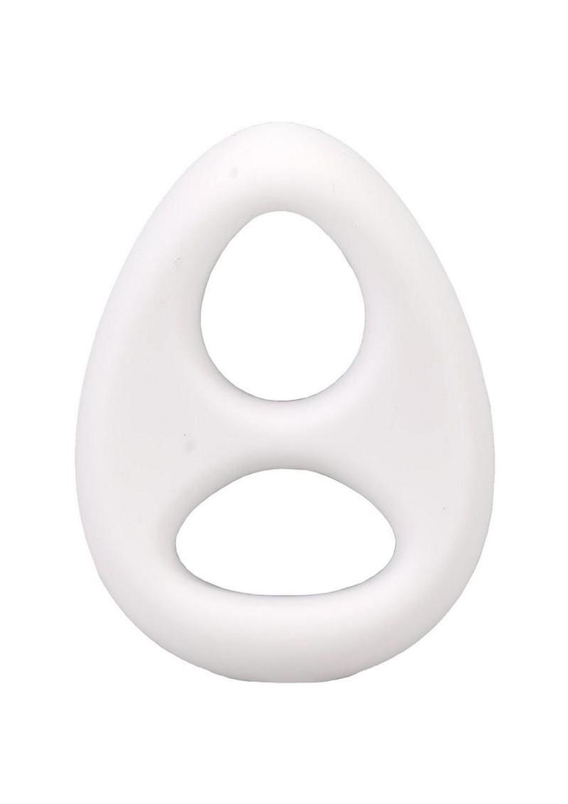 Rock Solid The Code Silicone Cock Ring with Bandana - White/Black