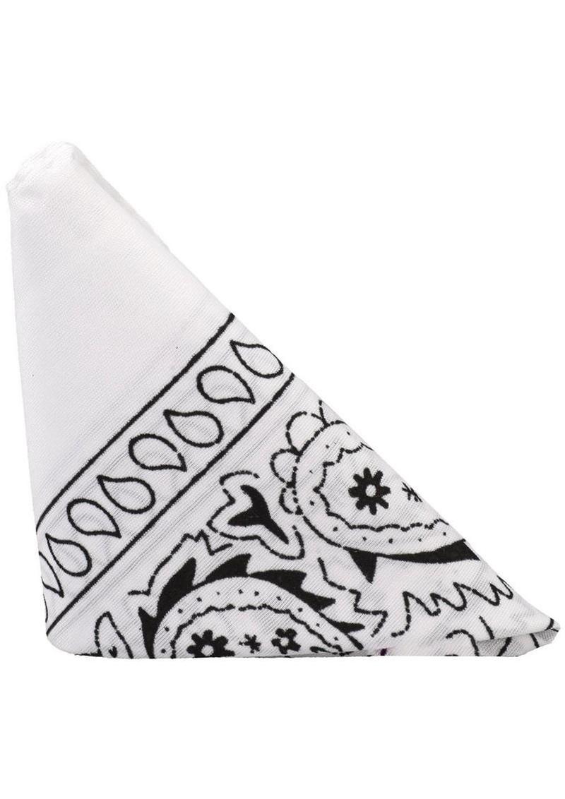 Rock Solid The Code Silicone Cock Ring with Bandana - White/Black