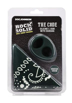 Rock Solid The Code Silicone Cock Ring with Bandana - Green/Black