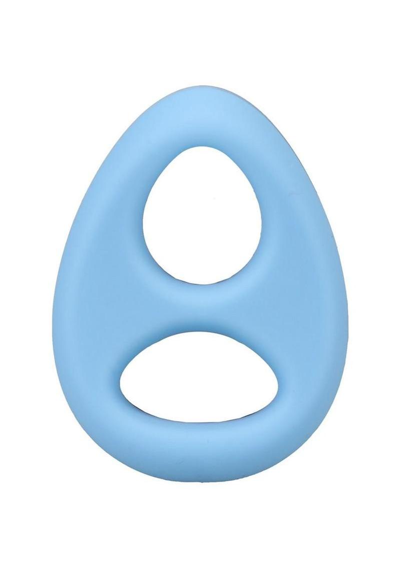 Rock Solid The Code Silicone Cock Ring with Bandana - Light Blue/White