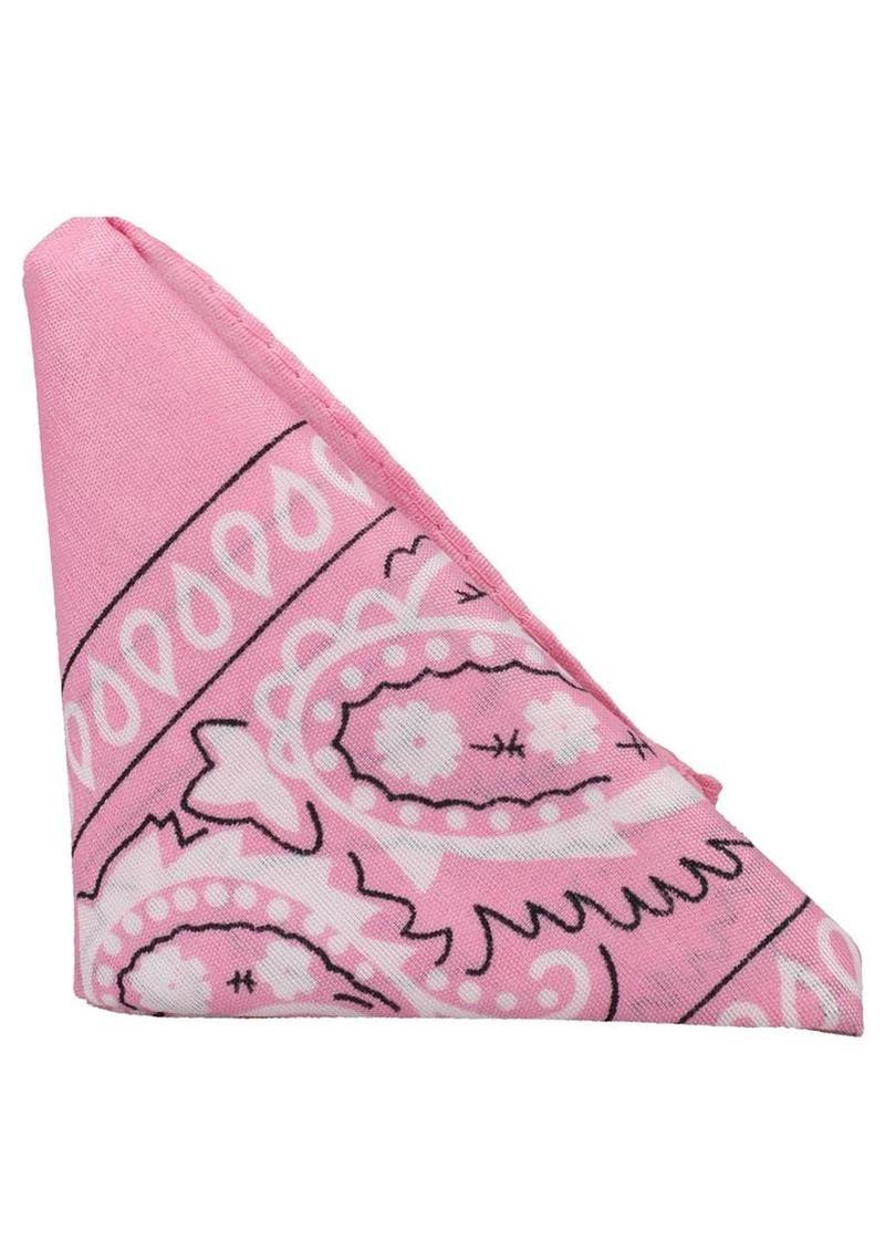 Rock Solid The Code Silicone Cock Ring with Bandana - Pink/White