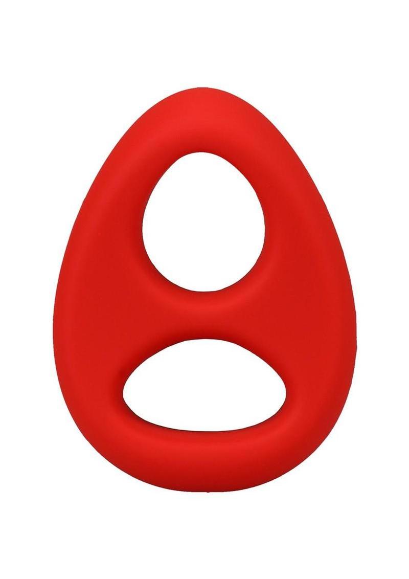 Rock Solid The Code Silicone Cock Ring with Bandana - Red/Black
