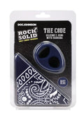 Rock Solid The Code Silicone Cock Ring with Bandana - Navy Blue/Black