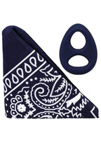 Rock Solid The Code Silicone Cock Ring with Bandana - Navy Blue/Black