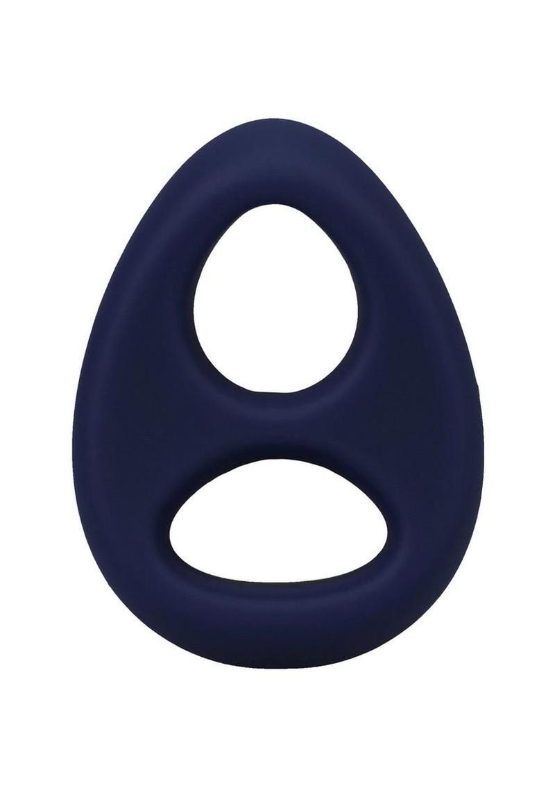 Rock Solid The Code Silicone Cock Ring with Bandana - Navy Blue/Black