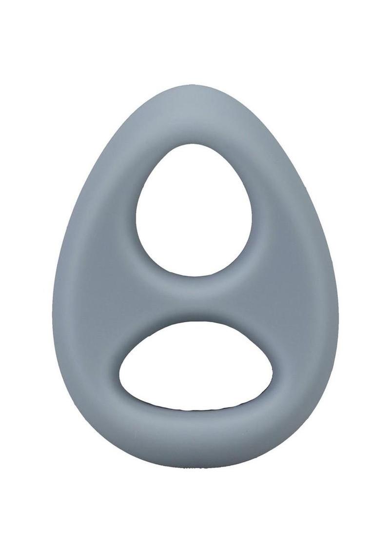 Rock Solid The Code Silicone Cock Ring with Bandana - Gray/Black