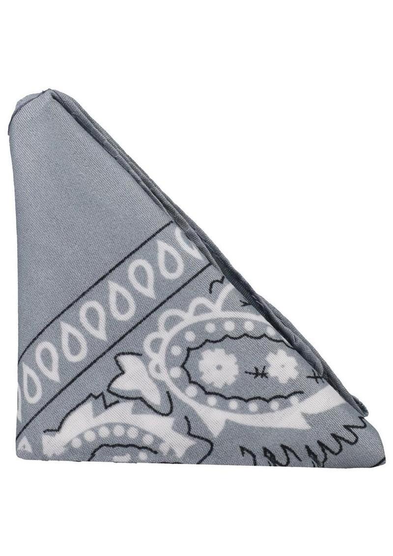Rock Solid The Code Silicone Cock Ring with Bandana - Gray/Black