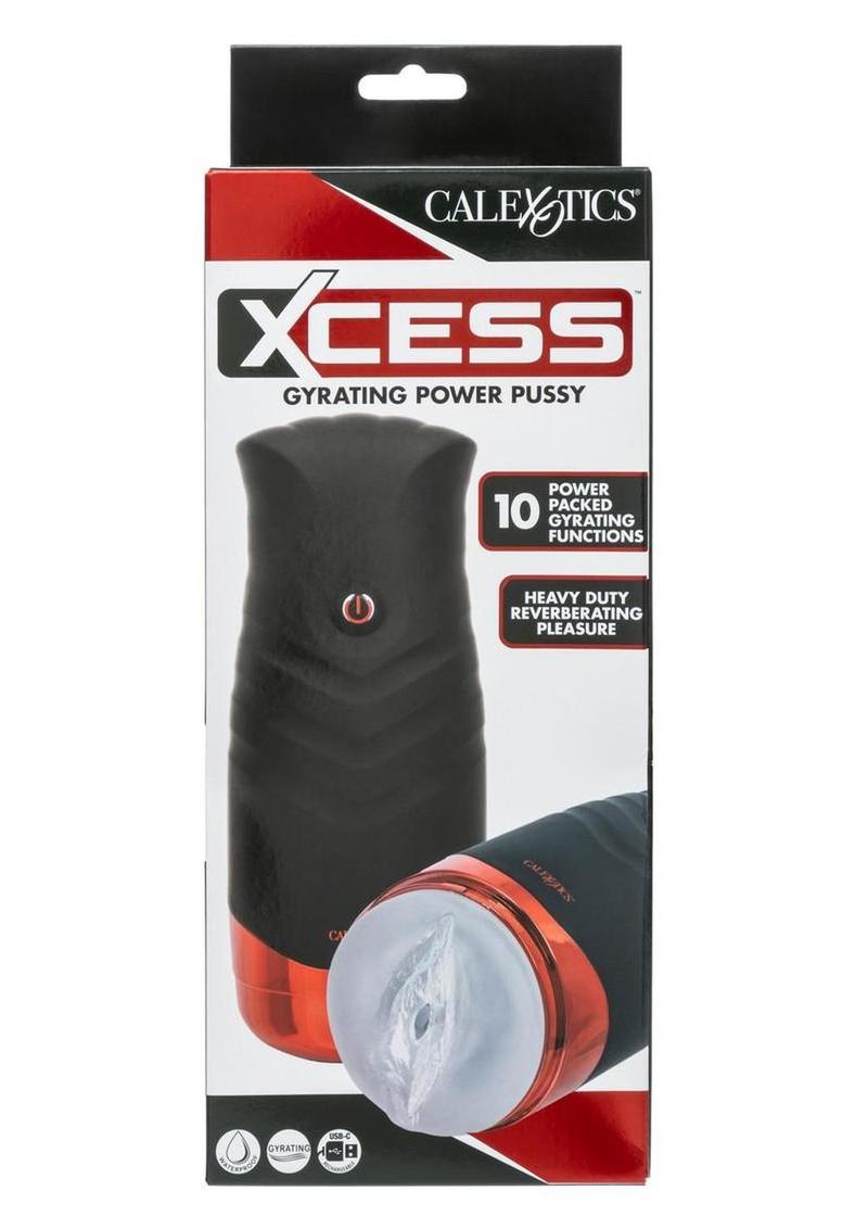 Xcess Gyrating Power Pussy Rechargeable Stroker - Black