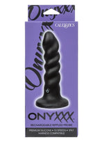 Onyxxx Rechargeable Silicone Rippled Probe - Black