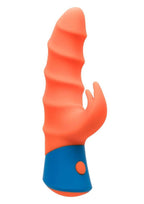 Rave Tickler Rechargeable Silicone Rabbit Vibrator - Orange/Blue
