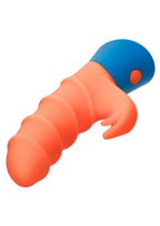 Rave Tickler Rechargeable Silicone Rabbit Vibrator - Orange/Blue