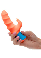 Rave Tickler Rechargeable Silicone Rabbit Vibrator - Orange/Blue