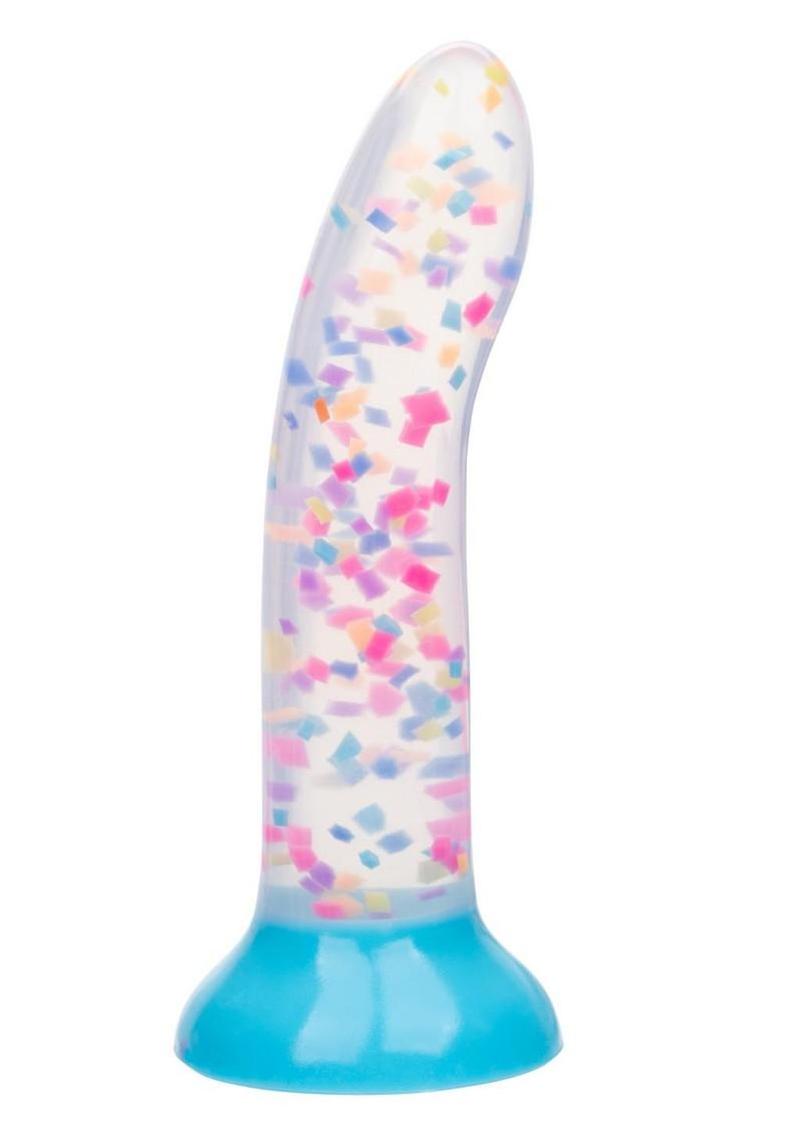 Glow Stick Party Silicone Glow-In-The-Dark Dildo with Suction - Blue
