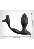 Anal Fantasy Elite Ass-Gasm Gyro-Milk Pro Cock Ring with Butt Plug and Remote Control - Black
