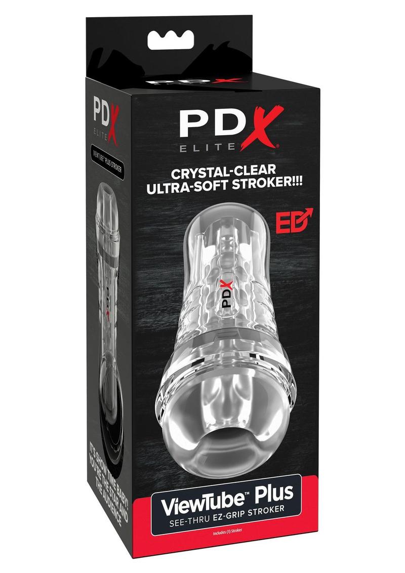 PDX Elite ViewTube See-Thru EZ-Grip Stroker - General Orifice - Clear