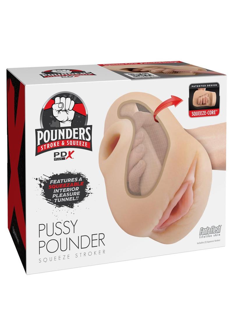 PDX Plus Pussy Pounder Squeeze Stroker - Pussy - Vanilla