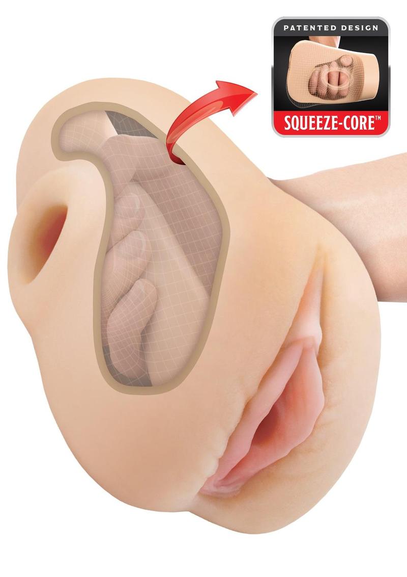 PDX Plus Pussy Pounder Squeeze Stroker - Pussy - Vanilla