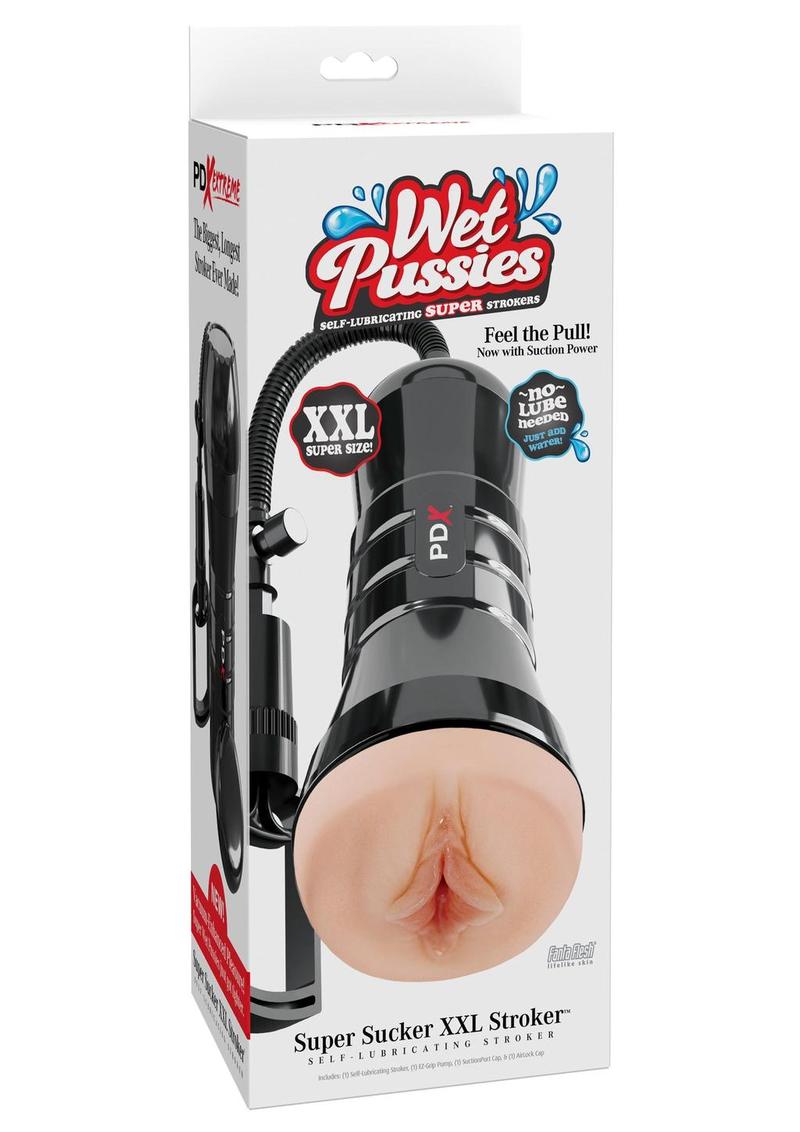 PDX Extreme Wet Pussies Super Sucker XXL Self Lubricating Stroker - Pussy - Vanilla