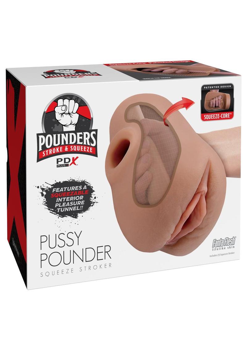 PDX Plus Pussy Pounder Squeeze Stroker - Pussy - Caramel