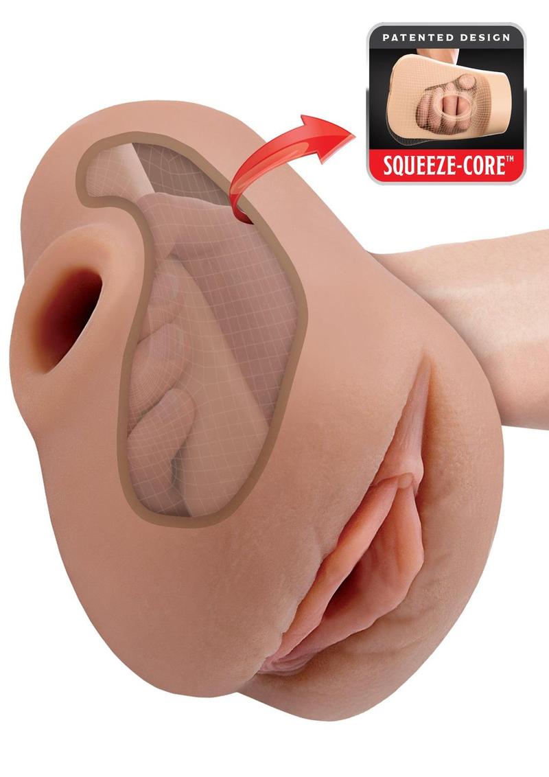 PDX Plus Pussy Pounder Squeeze Stroker - Pussy - Caramel