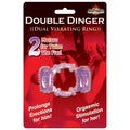 Humm Dinger Double Dinger Dual Vibrating Cock Ring - Purple