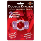 Humm Dinger Double Dinger Dual Vibrating Cock Ring - Purple