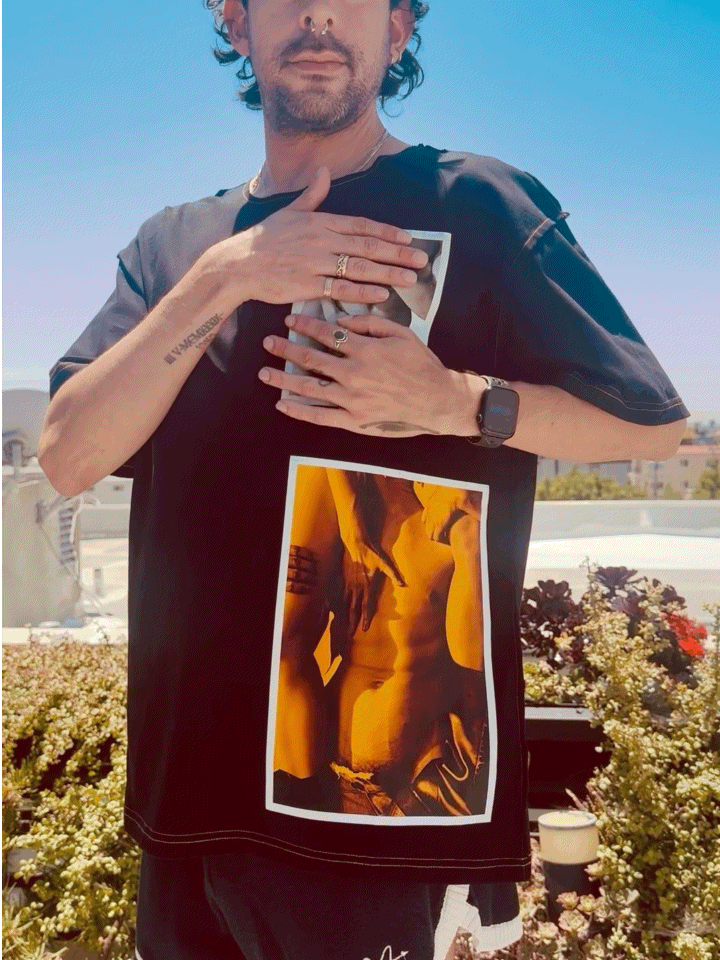 LOVERBOY BY CHARLES JEFFREY GRAPHIC TEE in BLACK