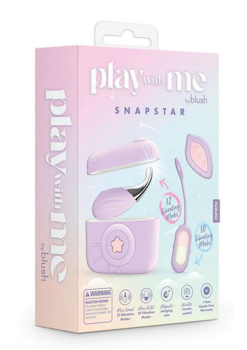 Play With Me Snapstar Rechargeable Vibrator Set with Remote (4 Piece) - Purple