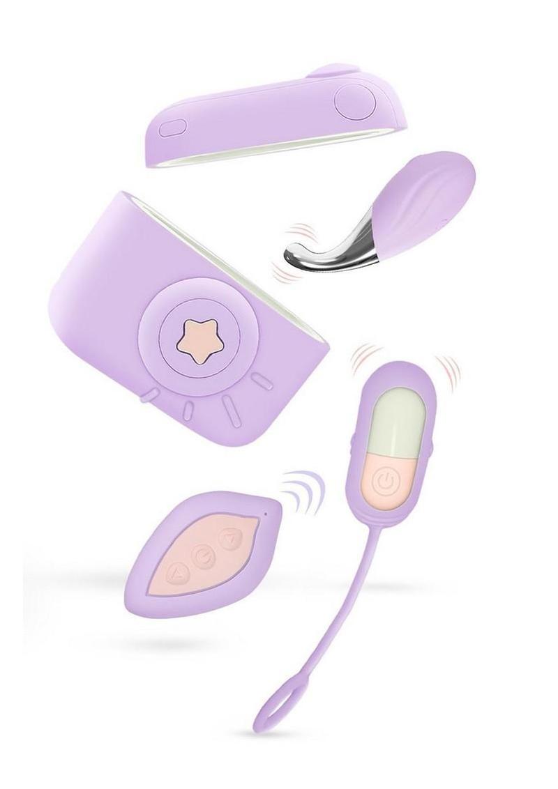 Play With Me Snapstar Rechargeable Vibrator Set with Remote (4 Piece) - Purple
