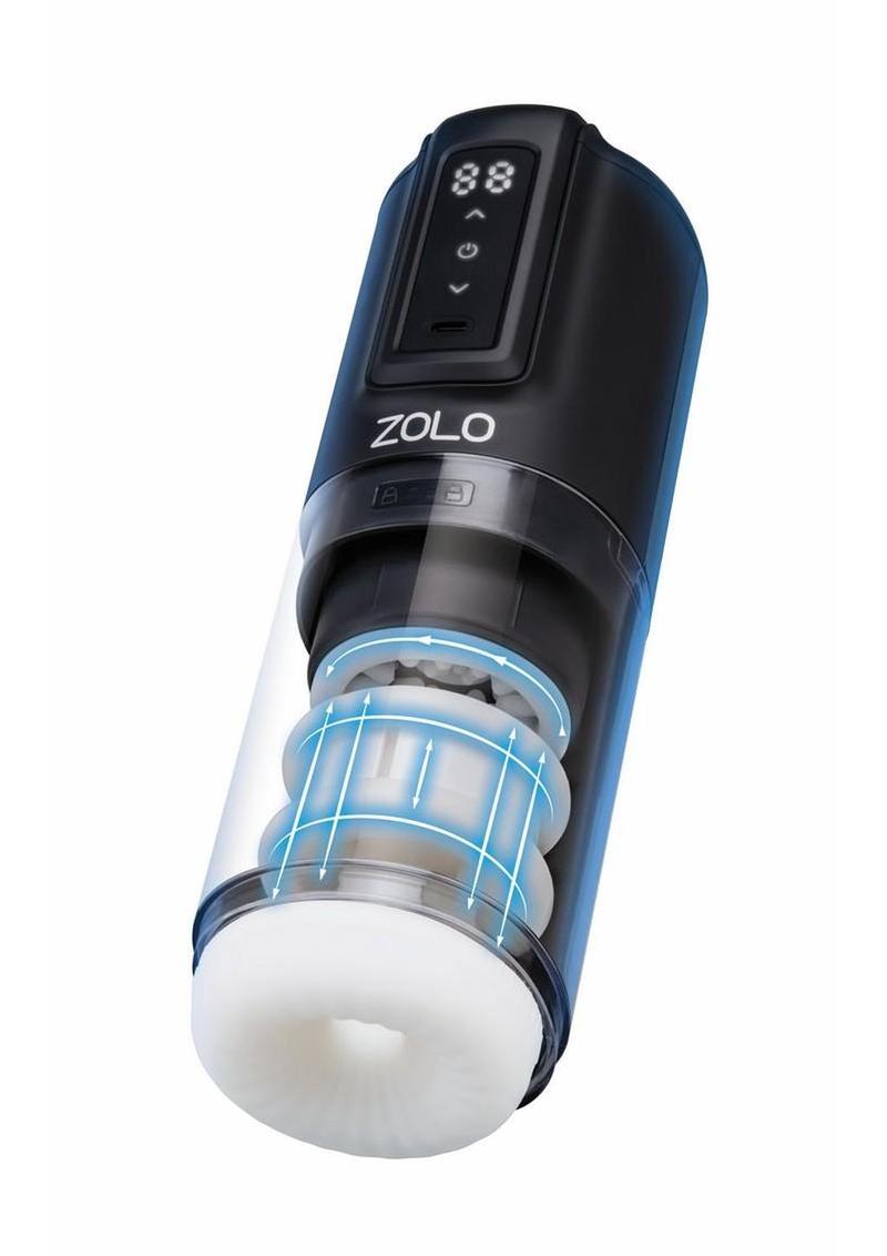 Zolo Hawk Tuah Ultimate BJ Thrusting Rechargeable Masturbator - Black/Clear
