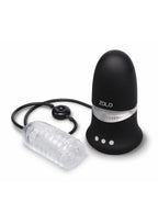 Zolo Nut Buster Rechargeable Multi-Function Masturbator with Remote - Black/Clear